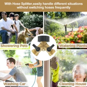 Heavy-Duty Brass Garden Hose Splitter