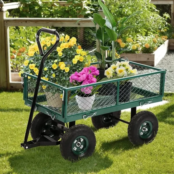 Heavy-Duty Garden Cart with Pneumatic Wheels