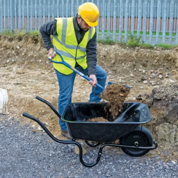 Walsall Endurance Black Steel Heavy duty Wheelbarrow 85L